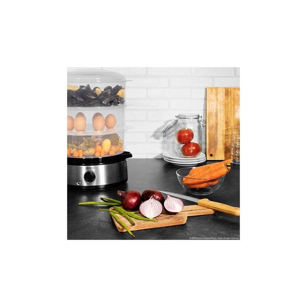 Cecotec Vapovita 3000 Inox höyrykeitin Vapaasti seisova 800 W Musta, Ruostumaton teräs, Läpinäkyvä