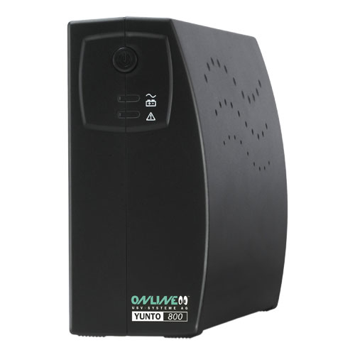 ONLINE USV-Systeme YUNTO 800 UPS-virtalähde Linjainteraktiivinen 0,8 kVA 480 W 3 AC-pistorasia(a) ONLINE USV-Systeme YUNTO 800 UPS-virtalähde Linjainteraktiivinen 0,8 kVA 480 W 3 AC-pistorasia(a)