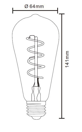 Miniatyrbillede 3 af 6: GLOBO 11405F LED-lampe 1800 K 4,5 W E27