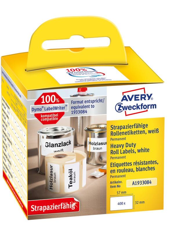 Avery A1933084 självhäftande etiketter Rundad rektangel Permanent Vit 400 styck Avery A1933084 självhäftande etiketter Rundad rektangel Permanent Vit 400 styck