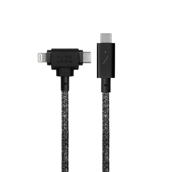 Native Union Belt Duo Pro matkapuhelimen kaapeli Musta 1,5 m USB C USB C/Lightning