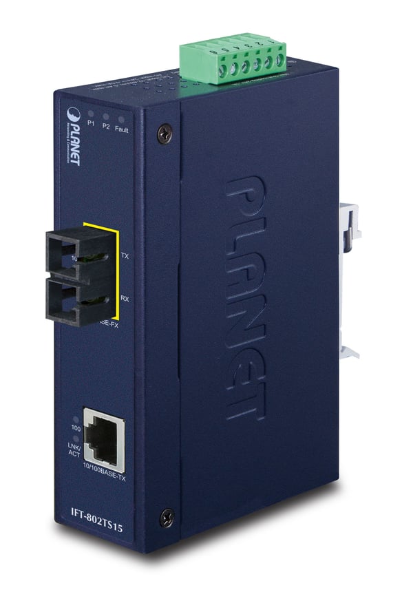 PLANET IFT-802TS15 verkon mediamuunnin 100 Mbit/s 1310 nm Yksittäistila Sininen