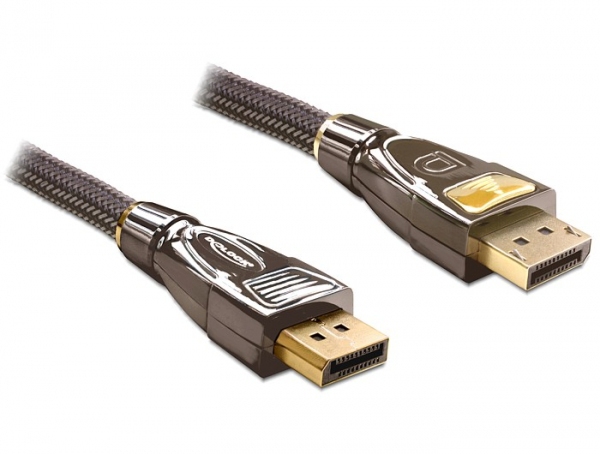 Miniatyrbillede 1 af 2: DeLOCK 82770 DisplayPort kabel 1 m Sort, Brun