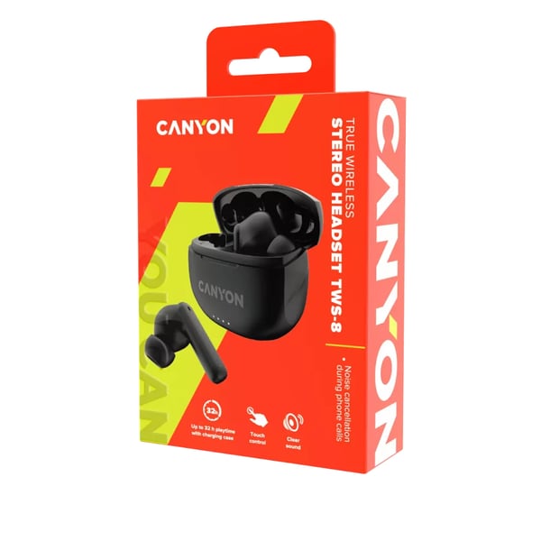 Miniatyrbild 4 av 10: Canyon CNS-TWS8B hörlur och headset True Wireless Stereo (TWS) I öra Samtal/musik/sport/vardag Bluetooth Svart