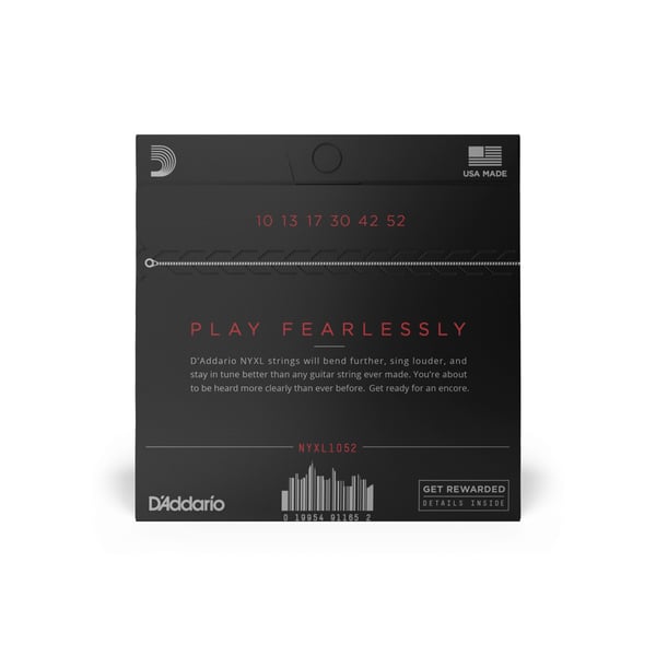 D'Addario NYXL1052 musikinstrumentsträng Elektrisk 6 styck Stål Gitarr