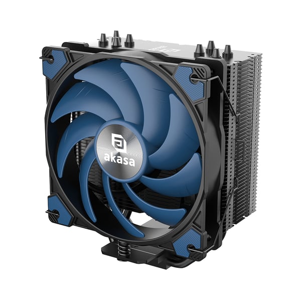 Miniatyrbillede 1 af 5: Akasa AK-CC4021HP01V1 Computerkølesystem Processor Luftkøler 12 cm Aluminium, Sort, Blå 1 stk