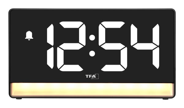 TFA-Dostmann 60.2051.01 väckarklockor Digital väckarklocka Svart