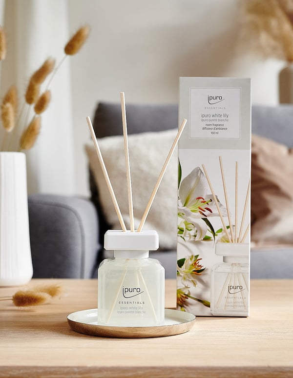 Pikkukuva 2 / 2: ipuro ESSENTIALS white lily hajun hajoitin Tuoksupullo Lasi, Muovi Valkoinen