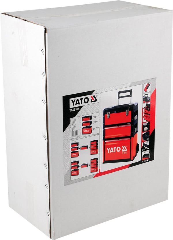Yato YT-09102 työkalupakki Työkalulaatikko Alumiini, Metalli, Muovi Musta, Punainen