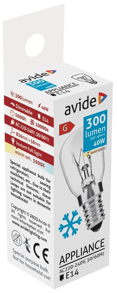 Avide ARCB14WW-40W LED-lamppu Lämmin valkoinen 3000 K E14 F