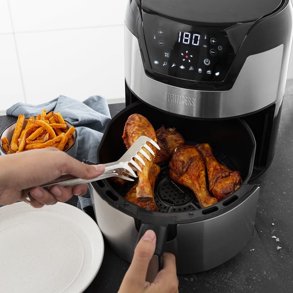 Miniatyrbild 14 av 21: Princess 182026 Single 4,5 l Fristående 1500 W Varmluftsfritös Silver