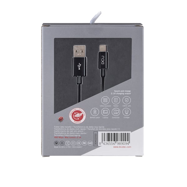 DCU Advance Tecnologic 30402050 USB-kabel USB 2.0 1 m USB C USB A Sort