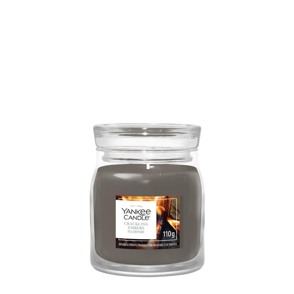 Yankee Candle Crackling Embers vokslys Cylinder Træ Grå 1 stk