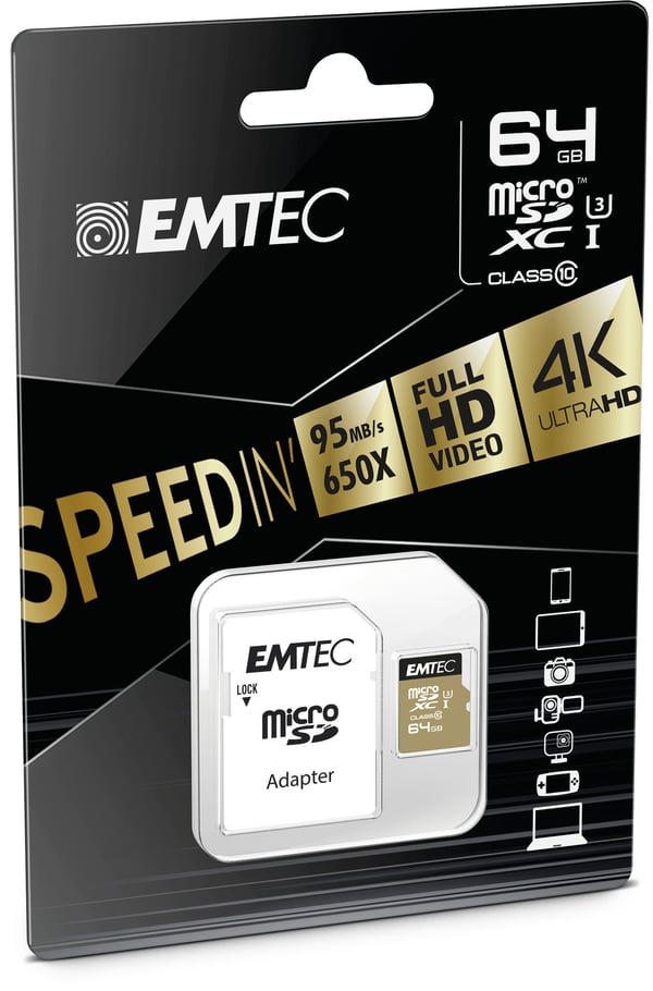 Emtec ECMSDM64GXC10SP hukommelseskort 64 GB MicroSDXC Klasse 10
