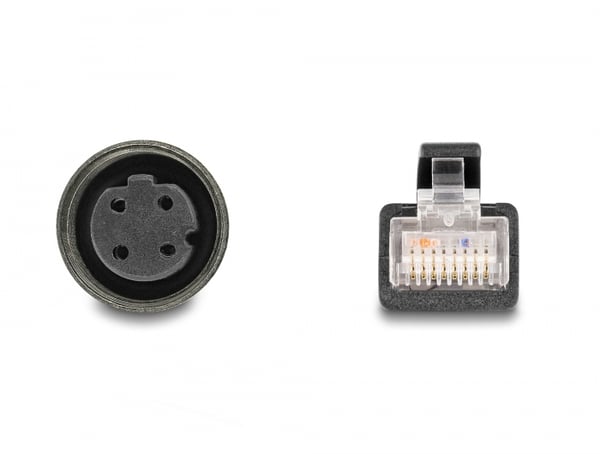 Miniatyrbillede 3 af 3: DELOCK M12 Adapterkabel D-kodet 4-polet BU til RJ45, ST 50 cm