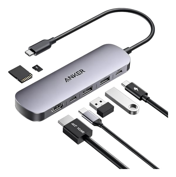 Miniatyrbillede 1 af 2: Anker A83D2HA1 interface hub USB Type-C 5000 Mbit/s Grå