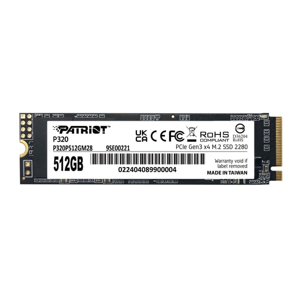 Pikkukuva 1 / 4: Patriot Memory P320 512 GB M.2 PCI Express 3.0 NVMe