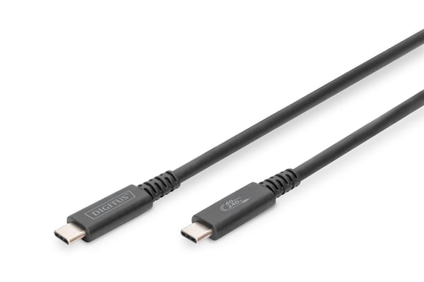 Miniatyrbild 1 av 2: Digitus AK-300343-008-S USB-kablar USB4 Gen 2x2 1 m USB C 40 Gbit/s 100 W Svart