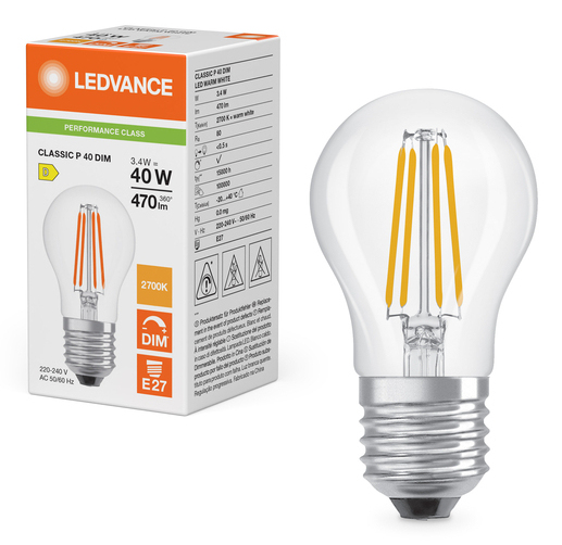 Ledvance LED TROPFEN 3,4W 827 KLAR E27 / LEDVAN LED CLASSIC P DIM P 4099854439131