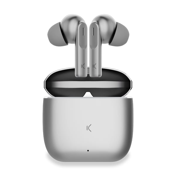 Ksix BXTW10PL kuulokkeet ja kuulokemikrofoni True Wireless Stereo (TWS) In-ear Puhelut/Musiikki USB Type-C Bluetooth Hopea