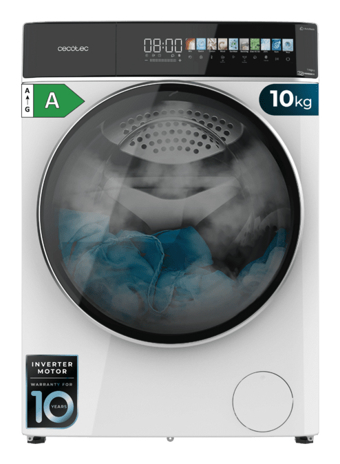 Cecotec Bolero DressCode 10900 Autodose Inverter FullColor A Pesukone Edestä täytettävä 10 kg 1400 RPM Valkoinen