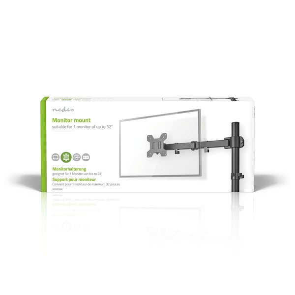 Nedis MMSIS110BK skærmbeslag og -stativer 81,3 cm (32") Skrivebord Sort