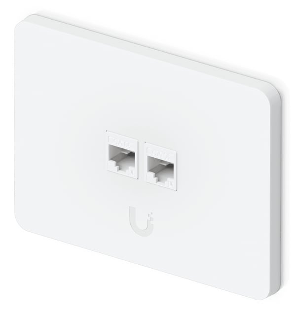 Miniatyrbild 6 av 7: Ubiquiti UACC-WP-KEYSTONE-H-2P platta och ram till strömbrytare och vägguttag Vit