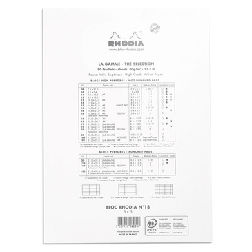 Rhodia N°18 anteckningsböcker A4 80 ark Vit