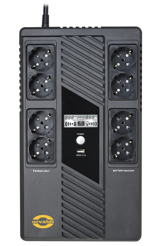 Miniatyrbild 3 av 4: Orvaldi VAM-1000 strömskydd (UPS) Linjeinteraktiv 1000 kVA 600 W 8 AC-utgångar