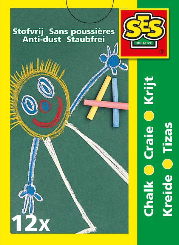 SES Creative Set of Children's Coloured Chalk Multifärg 12 styck