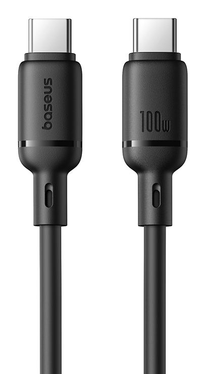 Baseus Silky Şarj Kablo TYPE-C-C 1m-Syh USB-kaapeli USB C Musta