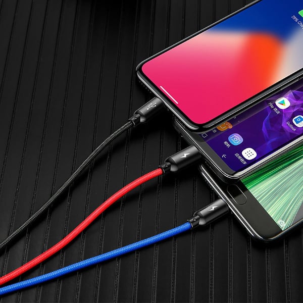 Pikkukuva 2 / 12: Baseus CAMLT-ASY01 USB-kaapeli 0,3 m USB A USB C/Micro USB A/Lightning Musta