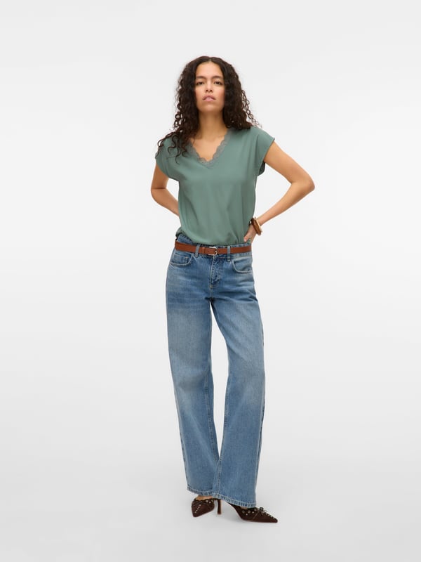 Vero Moda VMBELLA Top,10306060,S Top (tøj) V-hals Ærmeløs Elastin