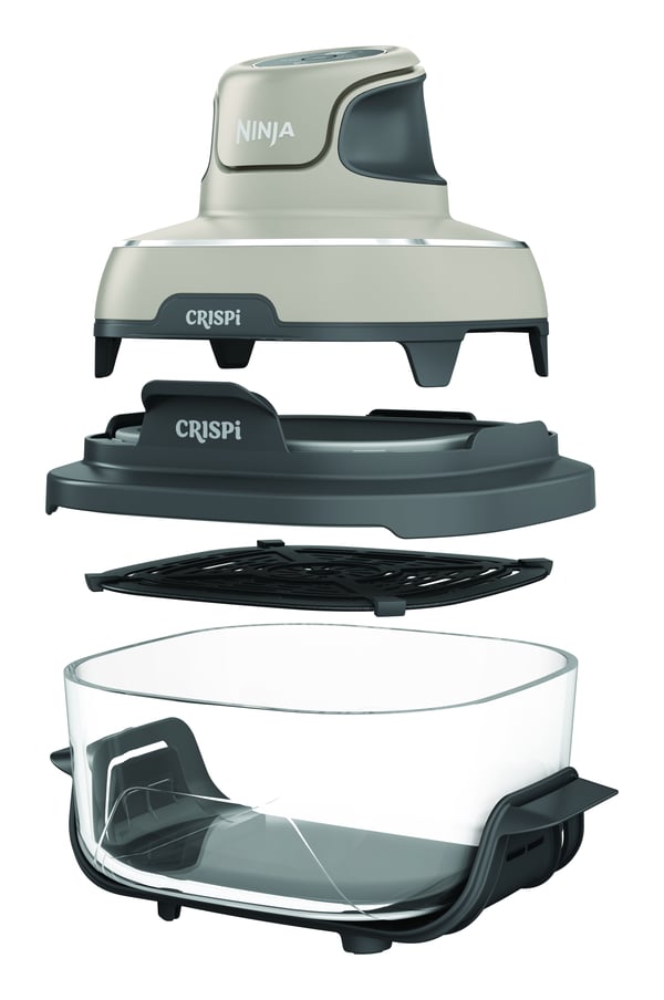 Ninja CRISPi Single 4,5 l 1700 W Varmluftsfritös Grå, Stenfärg, Transparent
