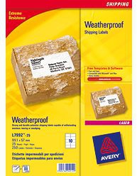 Avery Weatherproof Shipping Labels liimaetiketti Valkoinen 250 kpl