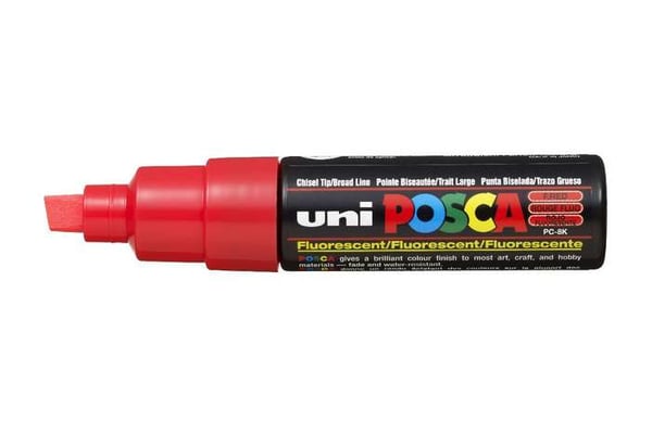 POSCA uni PC-8K speedmarker 1 stk Mejselspids Rød POSCA uni PC-8K speedmarker 1 stk Mejselspids Rød