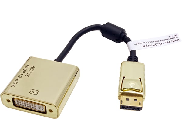 Miniatyrbillede 2 af 2: ROLINE 12.03.3175 videokabel adapter 0,15 m DisplayPort DVI-D Guld