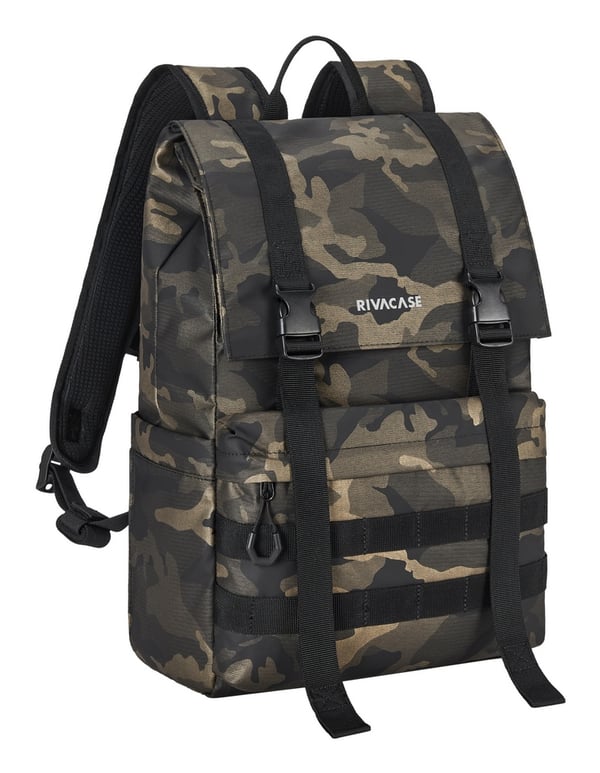 Rivacase Sherwood rygsæk Rulletoprygsæk Brun, Camouflage Neopren, Polyester, Polyurethan (PU), Genanvendt polyethylenterephthalat (rPET)