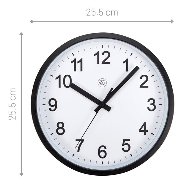 NeXtime Robust Kvartsur Rund Sort, Hvid