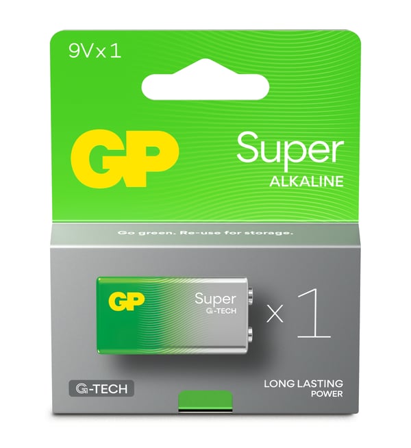 Miniatyrbillede 1 af 2: GP Batteries Super Alkaline GP1604A Engangsbatteri 9V