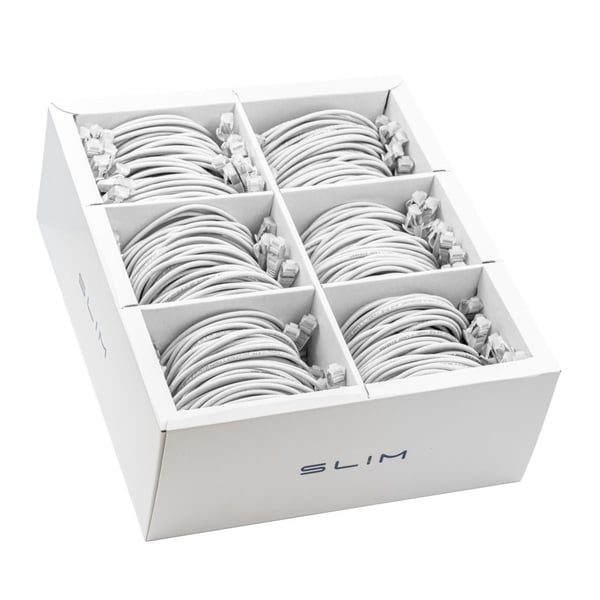 SLIM Patchcords SLIM-LS-K6A 1.5 WT 60 netværkskabel Hvid 1,5 m Cat6a U/FTP (STP)
