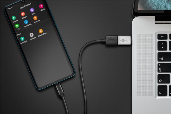 Goobay 56620 kabel kønsskifter USB C USB A Sølv