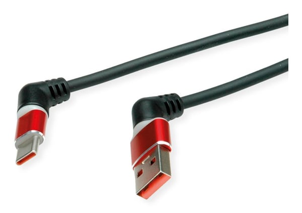 ROLINE 11.02.8346 USB-kablar USB 2.0 2 m USB C USB A 0,48 Gbit/s Svart, Röd