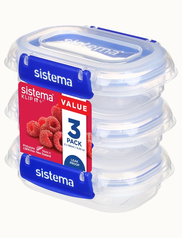 Sistema 881523 matburkar Rektangulär Container 0,18 l Transparent 3 styck Sistema 881523 matburkar Rektangulär Container 0,18 l Transparent 3 styck