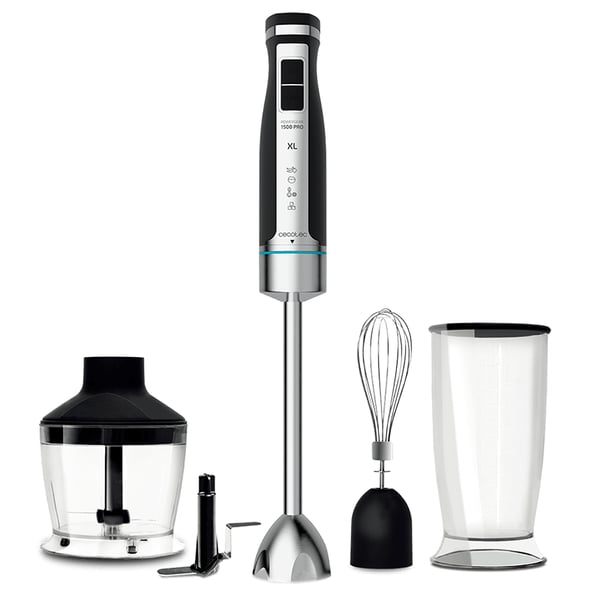 Cecotec PowerGear 1500 XL Pro 0,8 L Nedsænkning blender 1500 W Sort, Rustfrit stål Cecotec PowerGear 1500 XL Pro 0,8 L Nedsænkning blender 1500 W Sort, Rustfrit stål