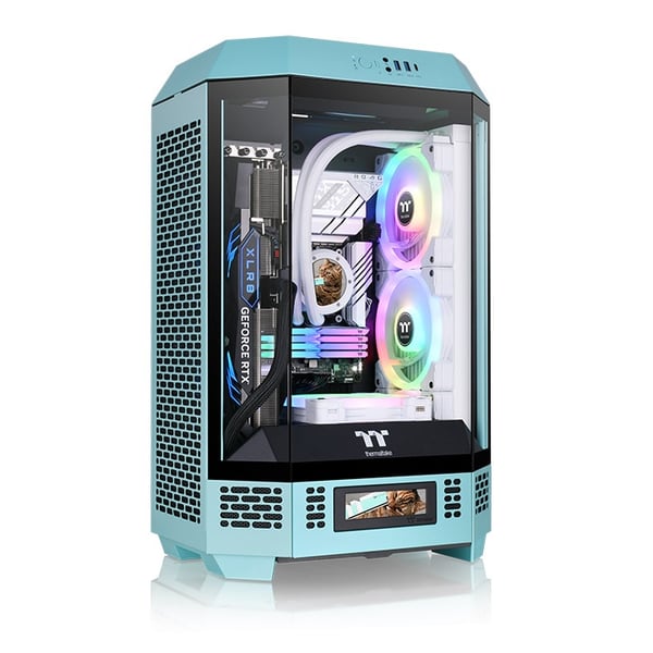 Miniatyrbillede 1 af 6: Thermaltake 300 Turquoise Micro Tower Turkis