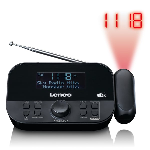 Miniatyrbillede 1 af 7: Lenco CR-615BK radio Ur Analog & digital Sort
