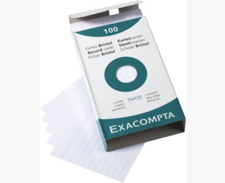 Miniatyrbillede 2 af 2: Exacompta 13801X indekseringskort Hvid