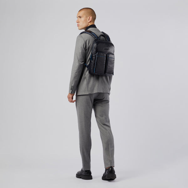 Piquadro CA5575B2V rygsæk Fritidsrygsæk Blå Læder, Polyester