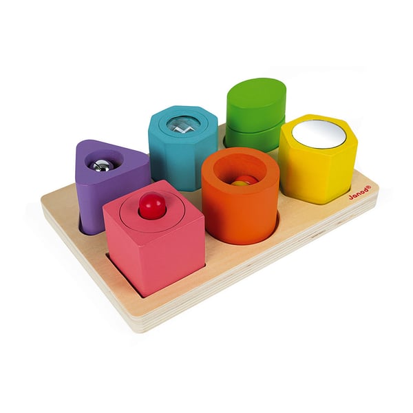 Pikkukuva 4 / 7: JANOD I Wood Shapes & Sounds 6-Block Puzzle (wood)